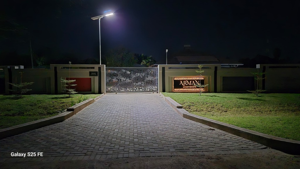ARMAN Lodge Nighttime Entrance